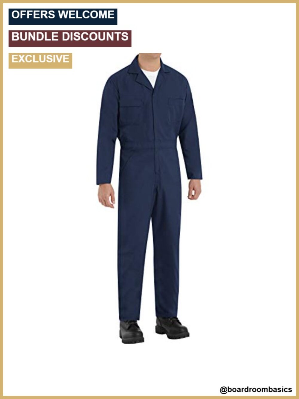 Men's Work Coverall Speedsuit Elastic Waist Wrinkle Resistant